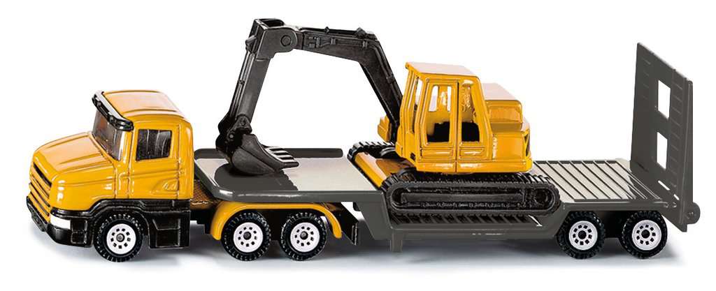 Tieflader mit Bagger