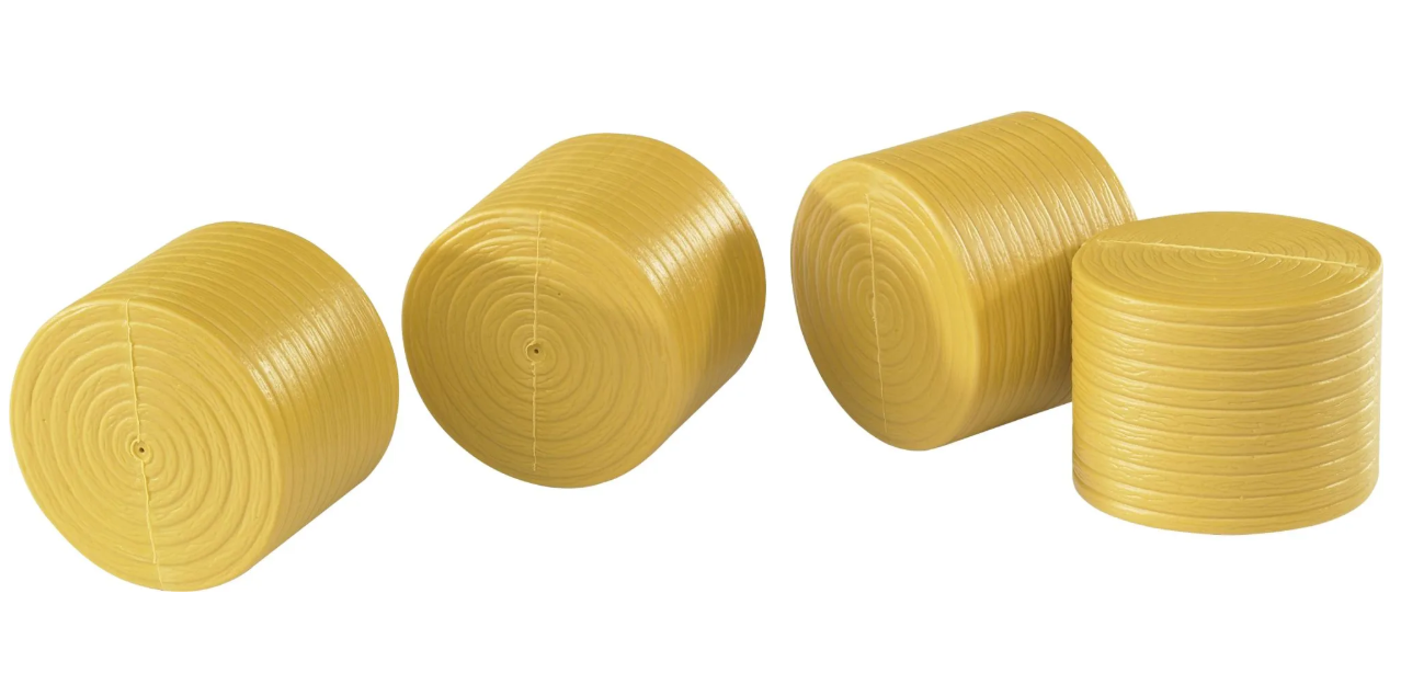 4 Rundballen f.Claas Rollant ockerbraun, Profi-Serie Durchmesser 9cm, L&#228;nge 6.6cm