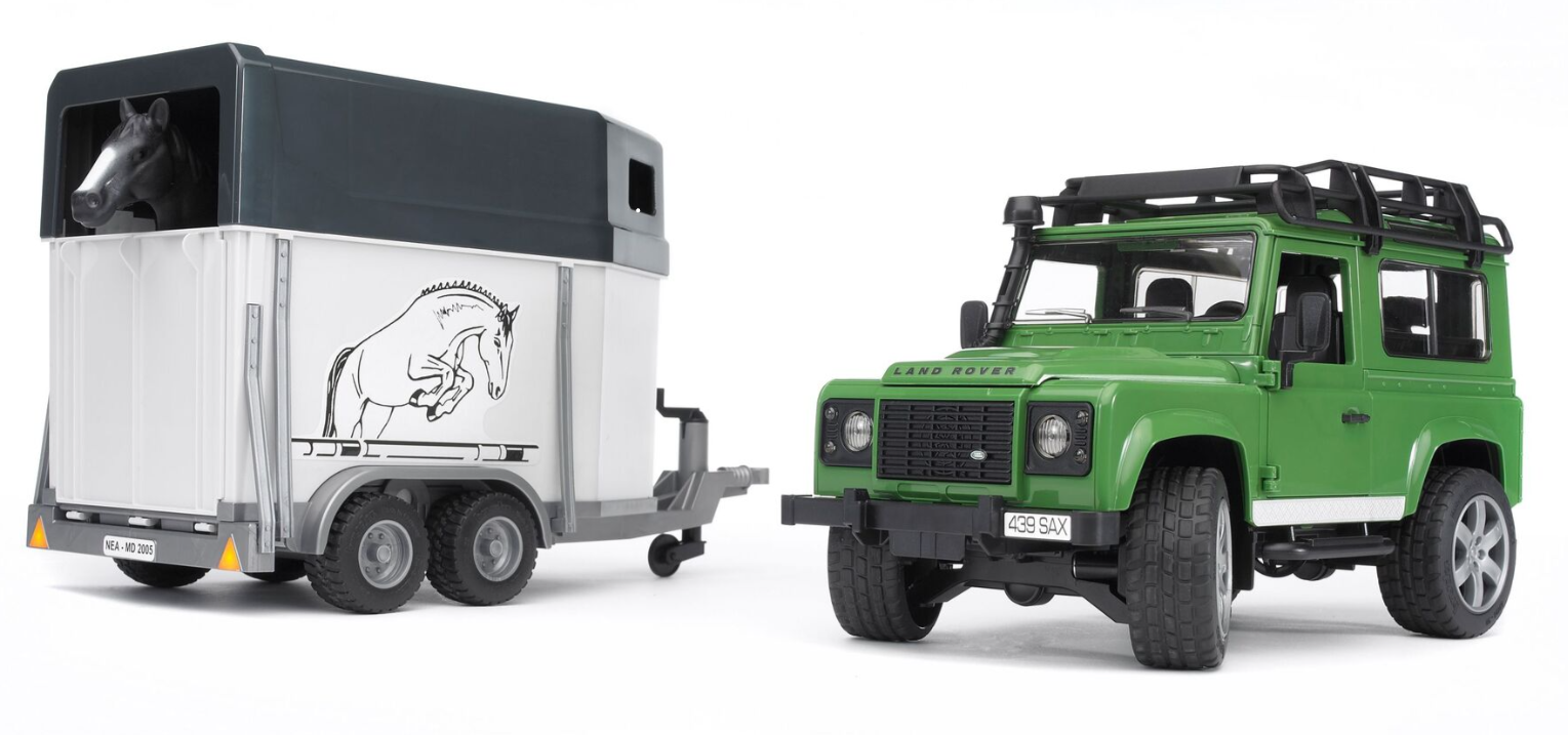 Land Rover Defender Station Wagon mit Pferdeanh&#228;nger und 1 Pferd Profi-Serie