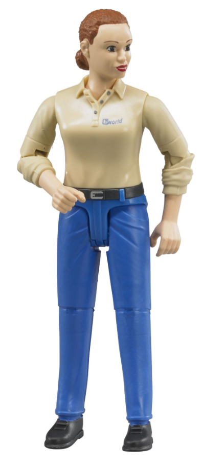 Frau mit hellem Hauttyp und blauer Hose