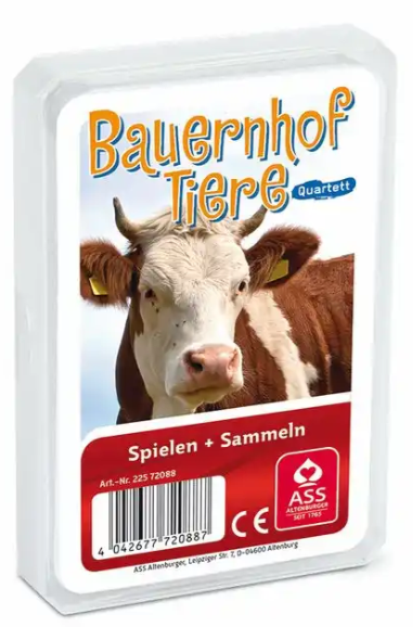 Kartenspiel Quartett Bauernhoftiere Kunststoffetui