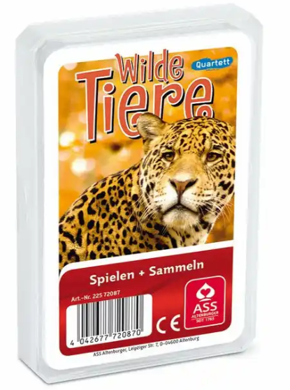 Kartenspiel Quartett Wilde Tiere Kunststoffetui