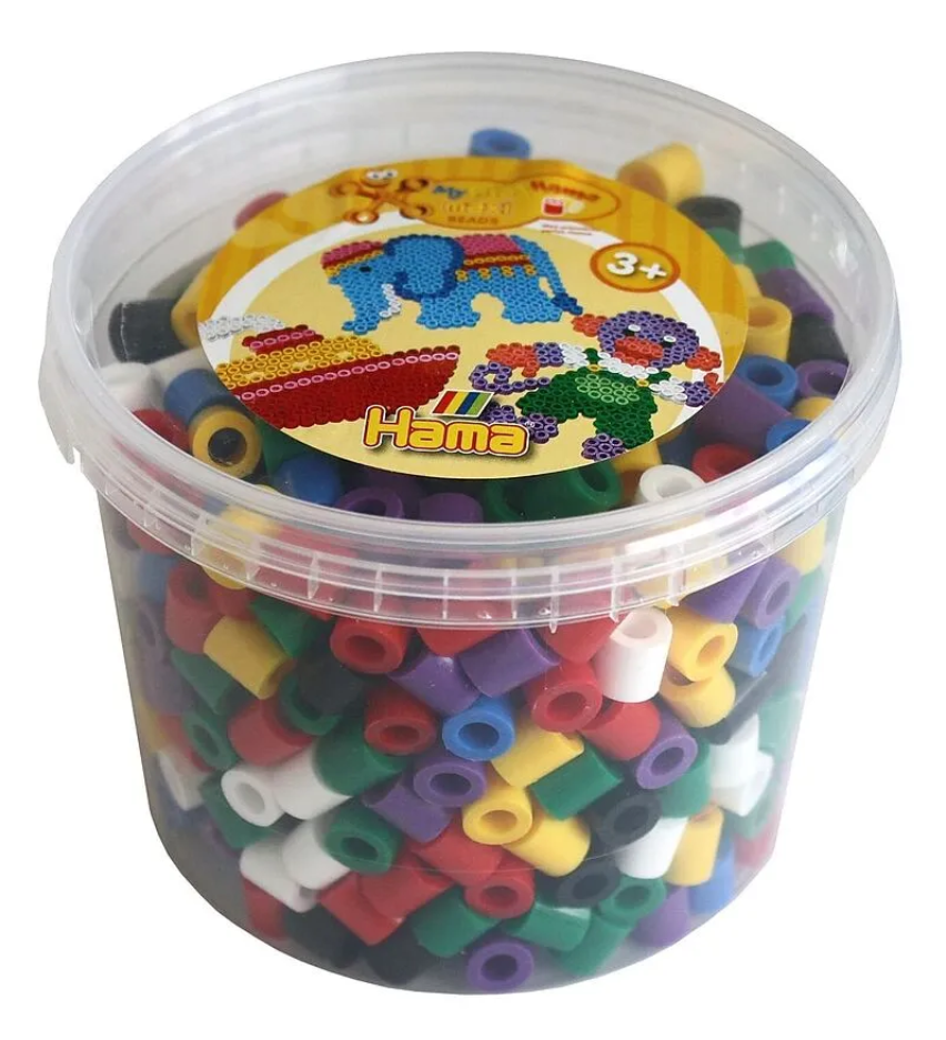 Hama B&#252;gelperlen maxi Volltonfarben 600 St&#252;ck Dose