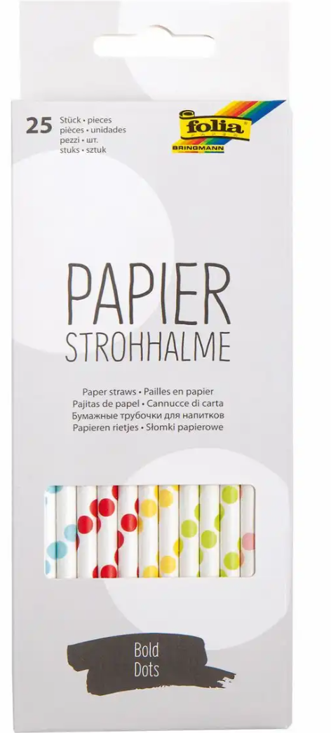 Papierstrohhalme Bold Dots 25S