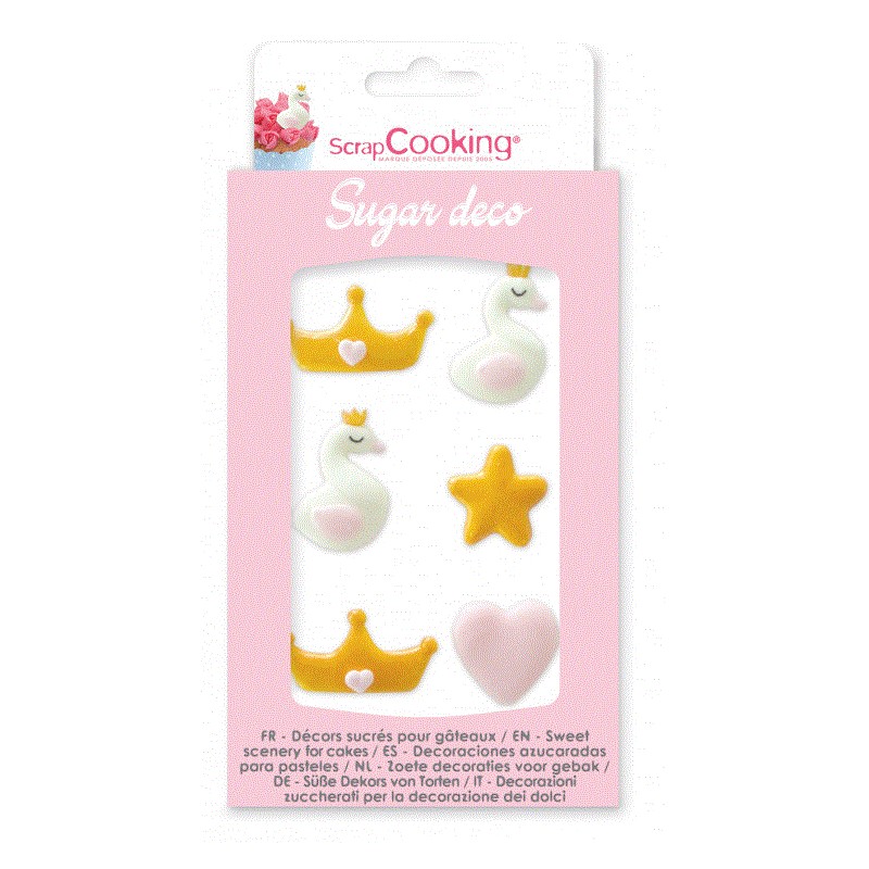 6 Stk. Zucker Deko Prinzessin