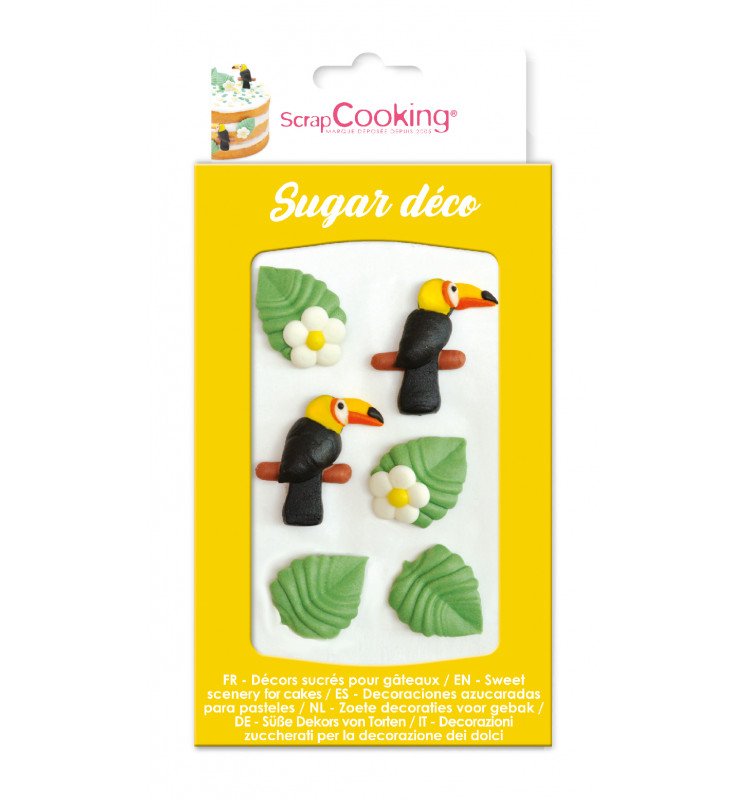 6 Stk. Zucker Deko Tropical