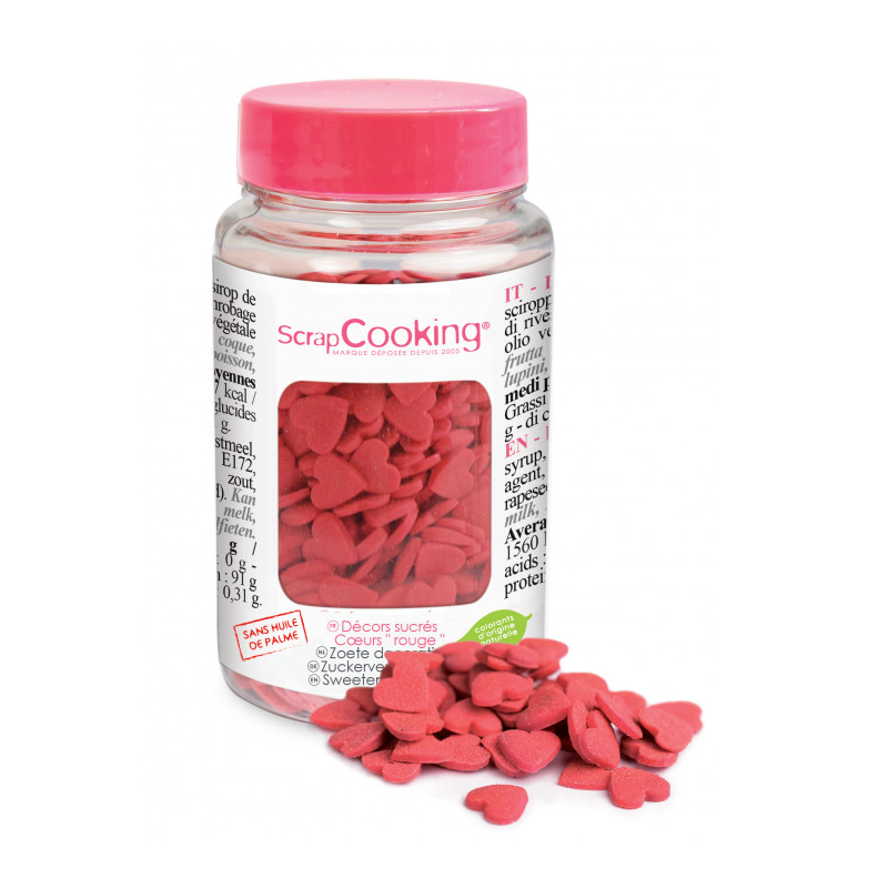 Deko Zucker Herzen rot 55g