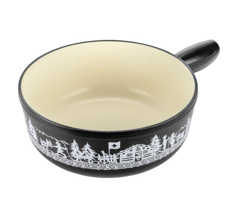 CAQUELON INDUKTION GUSSEISEN SCHWARZ ALPWEIDE &#216; 24 CM