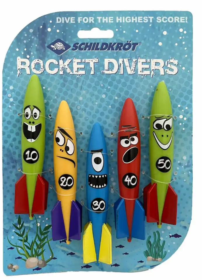 Rocket Divers Set 5 St&#252;ck 5 Mini-Raketen, 13 cm, gleiten unter Wasser, nummeriert