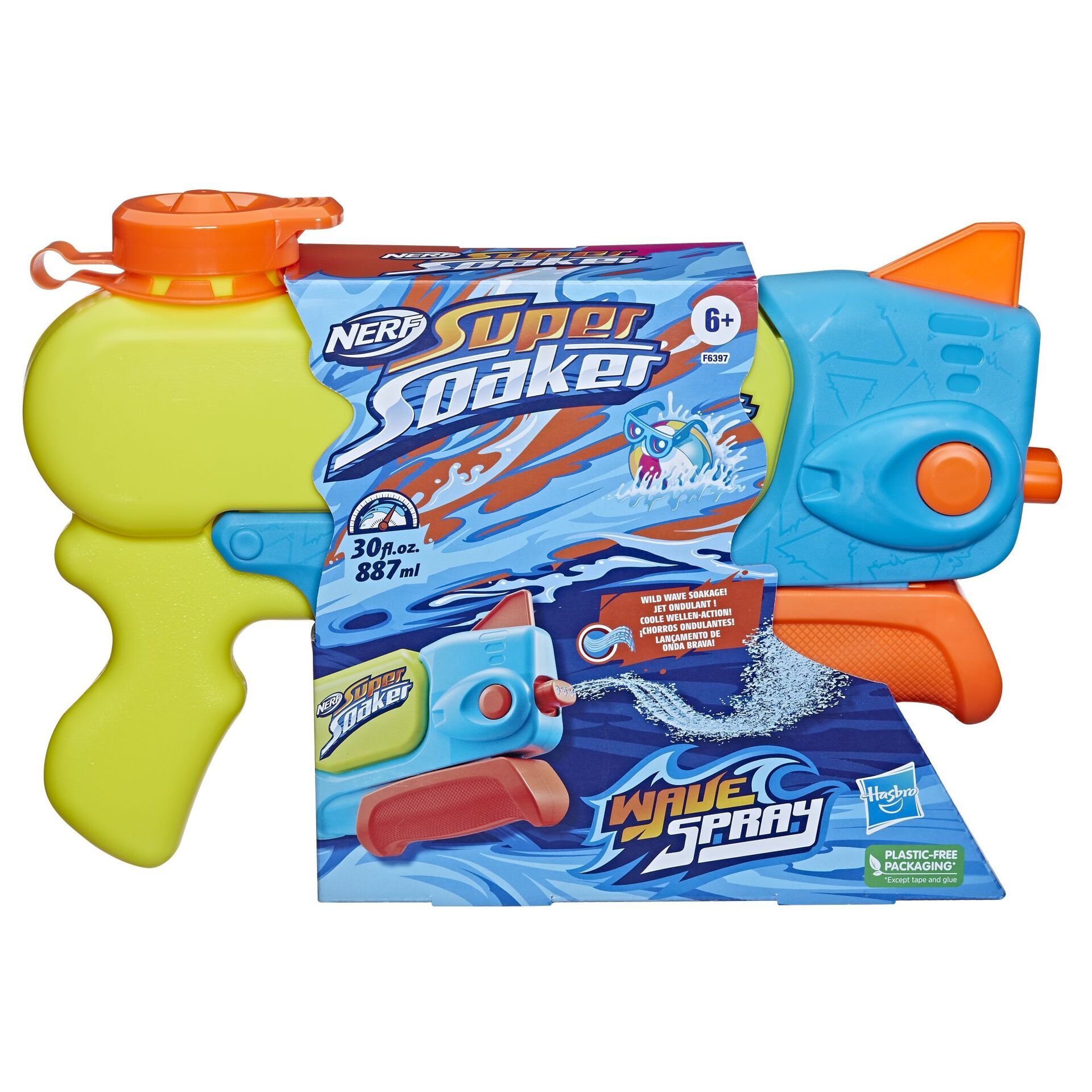 Super Soaker Wave Spray Wasserpistole, Wellen-Action, Tank 887 ml, ab 6 Jahren