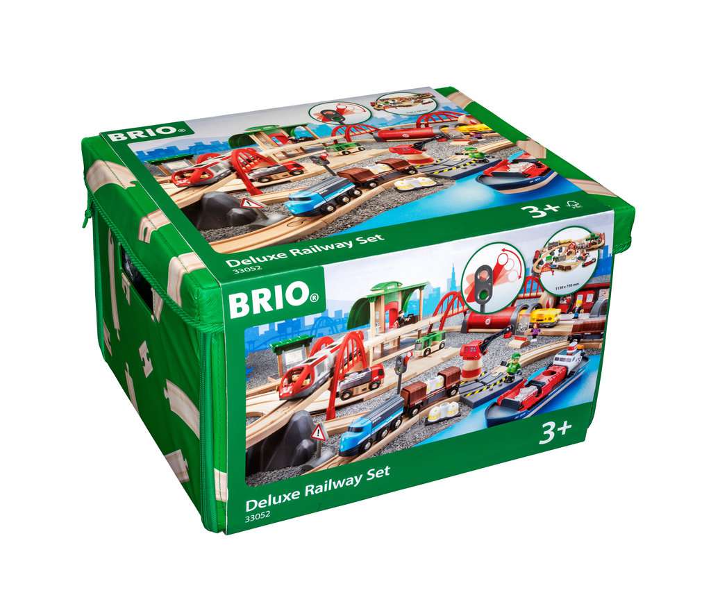 BRIO World 33052 Stra&#223;en &amp; Schienen Bahn Set Deluxe 
