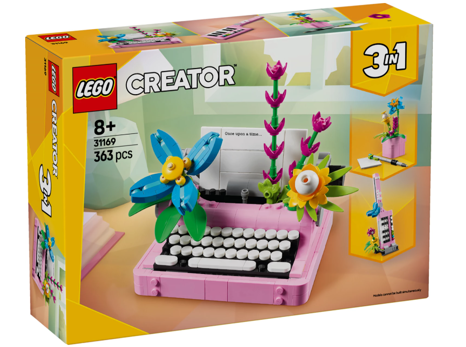 Schreibmaschine mit Blumen
