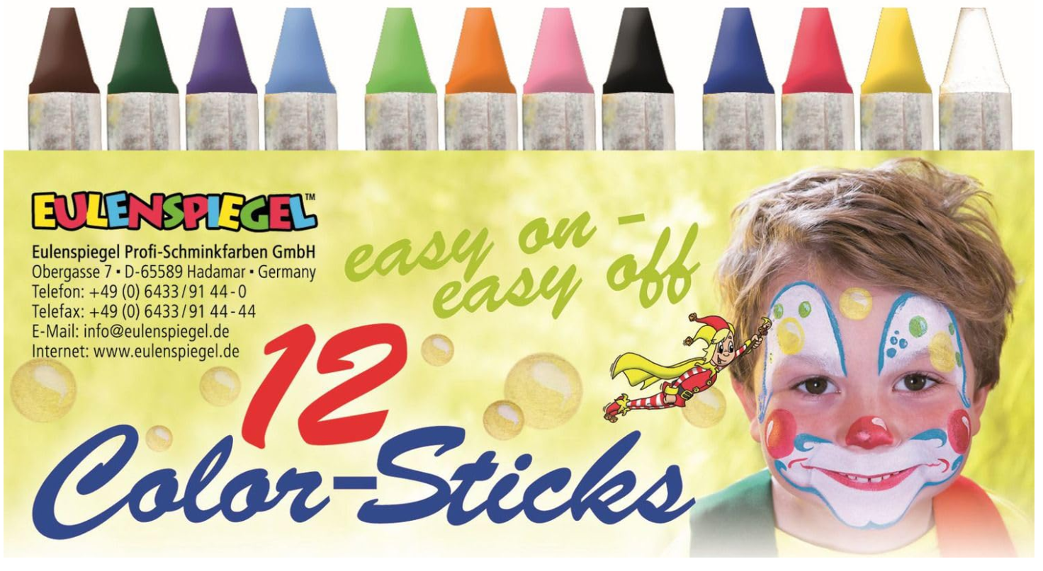 EULENSPIEGEL Schminkstifte Color Sticks 12 St&#252;ck