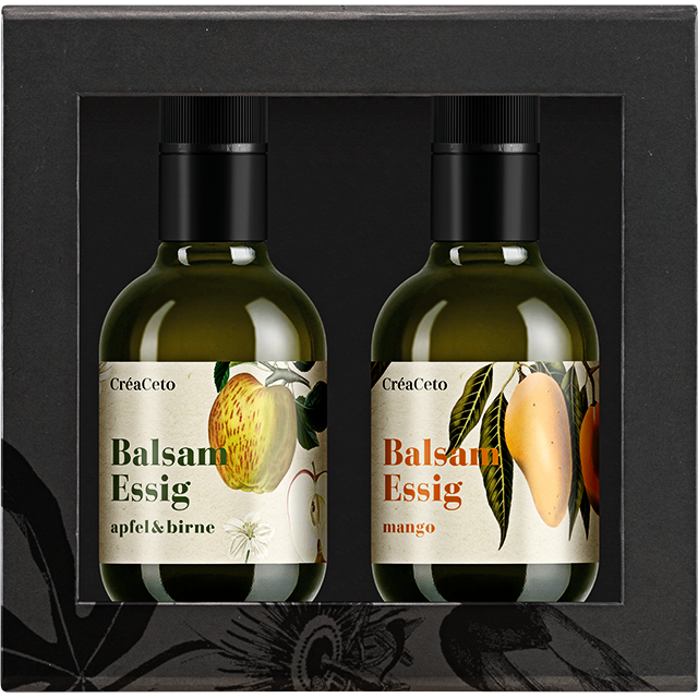 Cr&#233;aCeto Balsam-Essig Geschenkset 7 1 x Balsamessig 25cl Apfel&amp;Birne und Mango