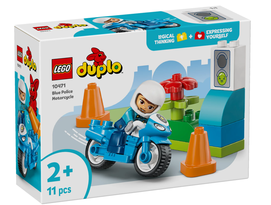 Blaues Polizeimotorrad