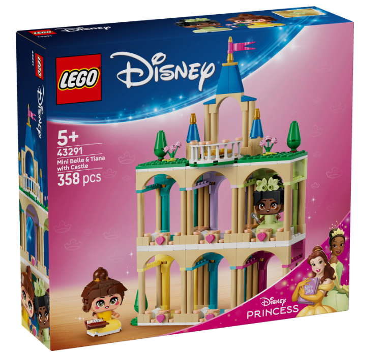 Die Mini-Prinzessinnen Belle und Tiana mit ihrem Schloss