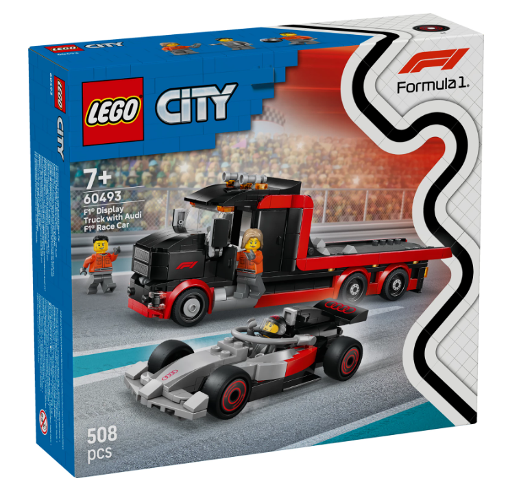 F1 Truck mit Audi F1 Rennwagen