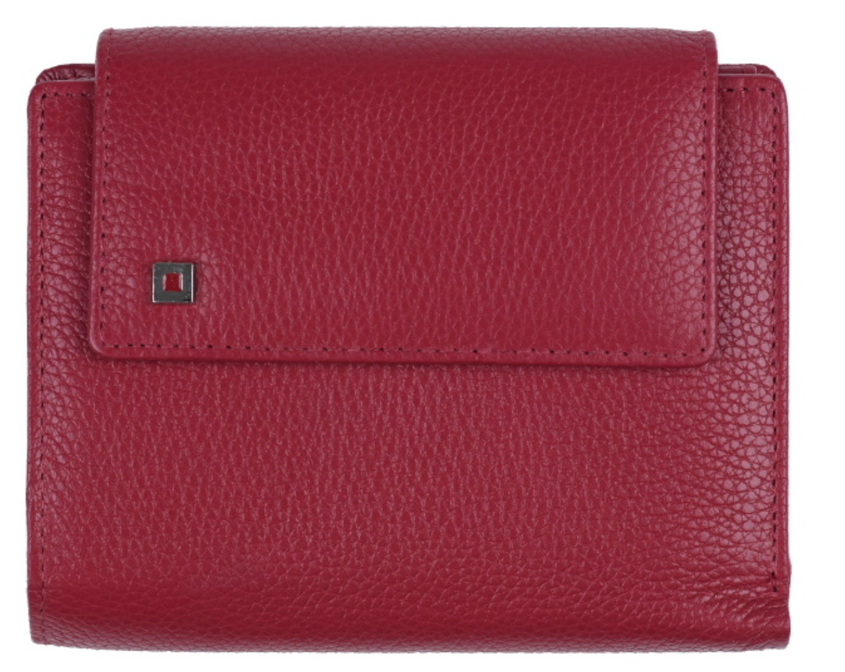 TINTA Damenbörse, rot 2 Klappen, RV-Sicherheitsfach, Leder