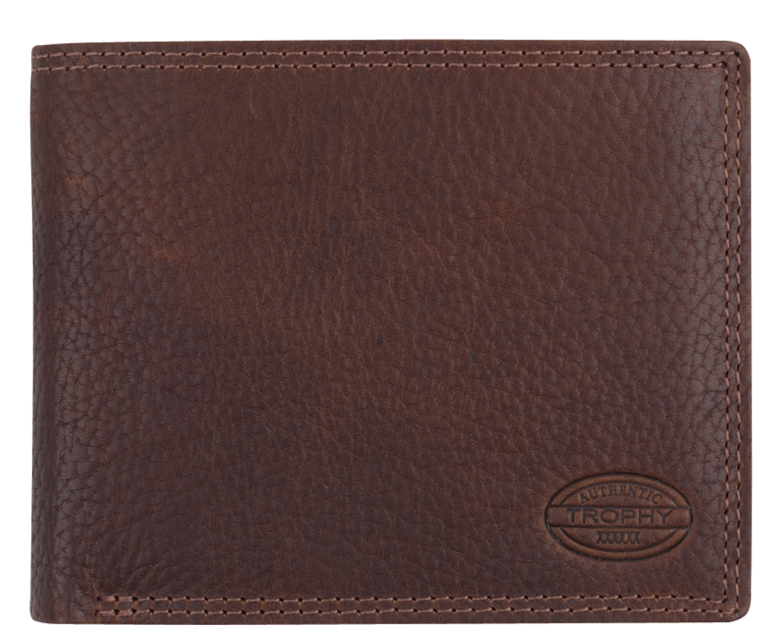 AUTHENTIC TROPHY Scheintasche, RFID-Schutz, braun Leder, vegetabil gegerbtes Leder