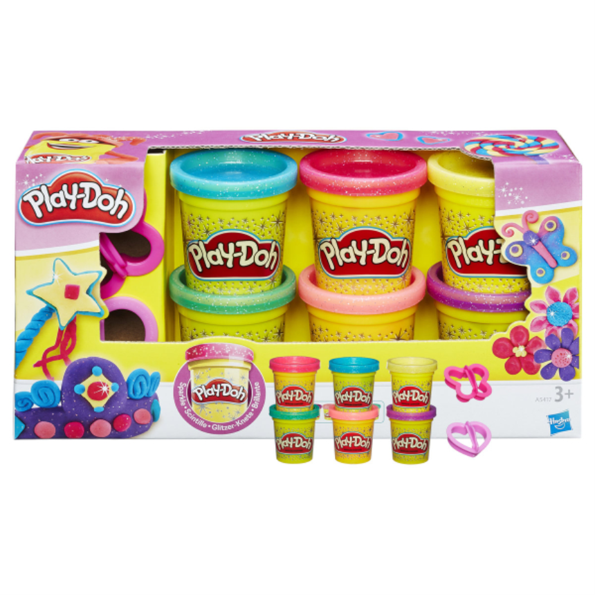 Play-Doh Glitzerknete in 6 funkelnden Farben, ab 3 Jahren