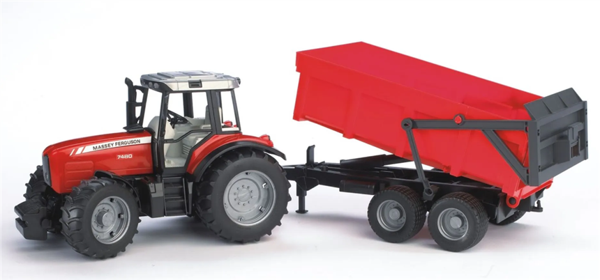 Massey Ferguson 7480 mit Wannenkippanh&amp;#228;nger Profi-Serie, 67x16.5x17.5cm