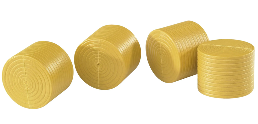 4 Rundballen f.Claas Rollant ockerbraun, Profi-Serie Durchmesser 9cm, L&amp;#228;nge 6.6cm