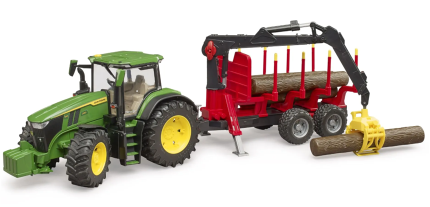 John Deere 7R 350 mit R&amp;#252;ckeanh&amp;#228;nger und 4 Baumst&amp;#228;mmen