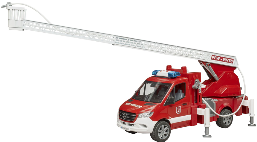 MB Sprinter Feuerwehr mit Drehleiter, Wasserpumpe und Licht- und Sound-Modul  