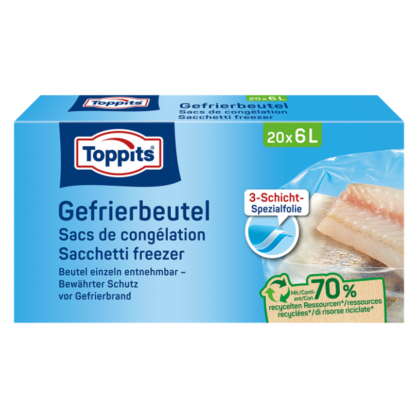 Gefrierbeutel 20St&amp;#252;ck 6.0Liter 29x47cm Toppits