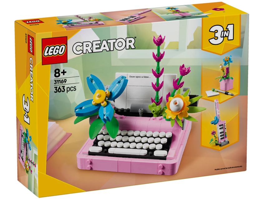 Schreibmaschine mit Blumen