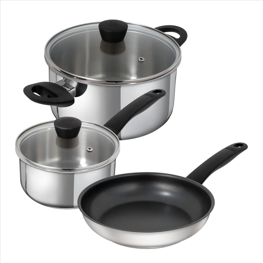 CLASSIC Kochgeschirr Set (Stielk. 16 cm + Kochtopf 20 cm + Bratpfanne 24 cm)