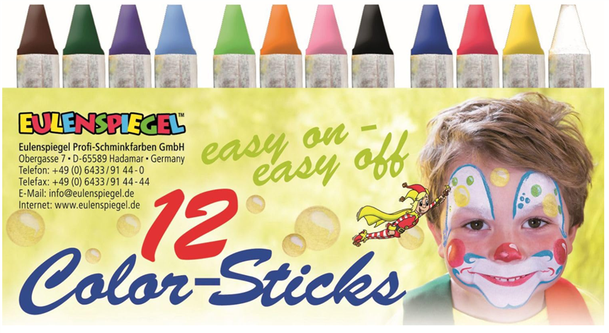 EULENSPIEGEL Schminkstifte Color Sticks 12 St&amp;#252;ck