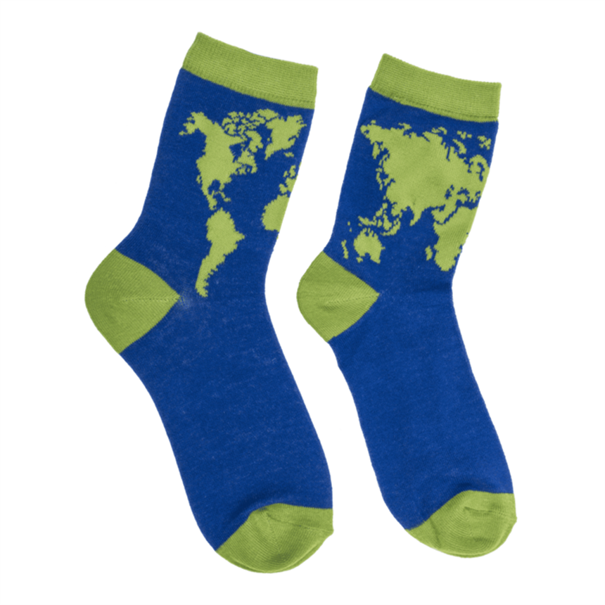 Socken, Weltkarte, Gr&amp;#246;&amp;#223;e 36-42