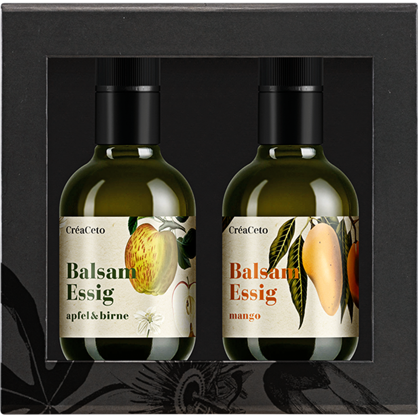 Cr&amp;#233;aCeto Balsam-Essig Geschenkset 7 1 x Balsamessig 25cl Apfel&amp;amp;Birne und Mango