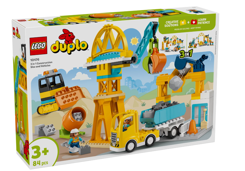 Baustelle mit Baufahrzeugen – 3-in-1-Set