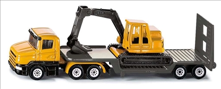 Tieflader mit Bagger