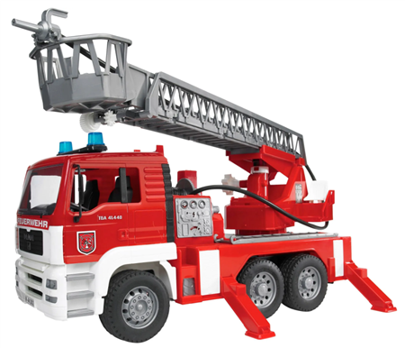 MAN Feuerwehr mit Drehleiter Wasserpumpe, Light and Sound Module Profi Serie 47x17.5x24.2cm