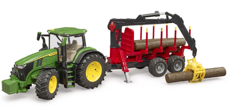 John Deere 7R 350 mit R&#252;ckeanh&#228;nger und 4 Baumst&#228;mmen