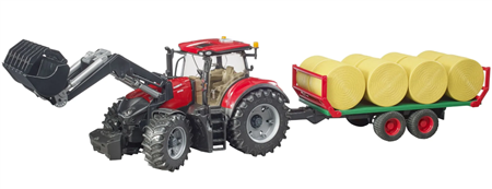 Case IH Optum 300 CVX mit Frontlader und Ballentransportanh&#228;nger
