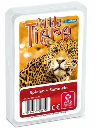 Kartenspiel Quartett Wilde Tiere Kunststoffetui