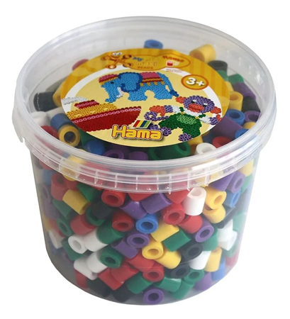 Hama B&#252;gelperlen maxi Volltonfarben 600 St&#252;ck Dose