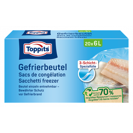 Gefrierbeutel 20Stück 6.0Liter 29x47cm Toppits