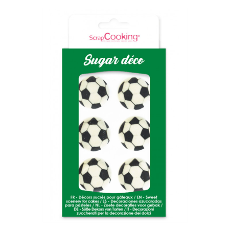 6 Stk. Zucker Deko Fussball