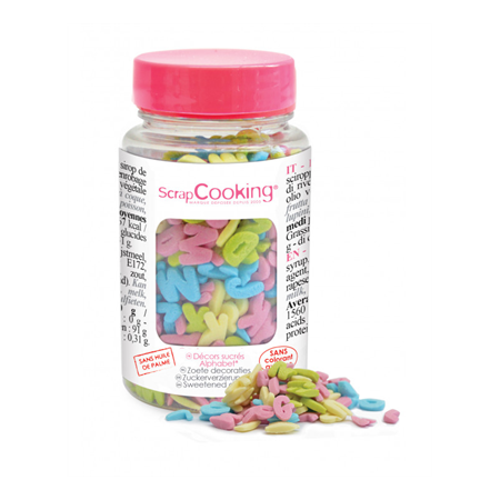 Topf Deko Zucker Alphabet 55g