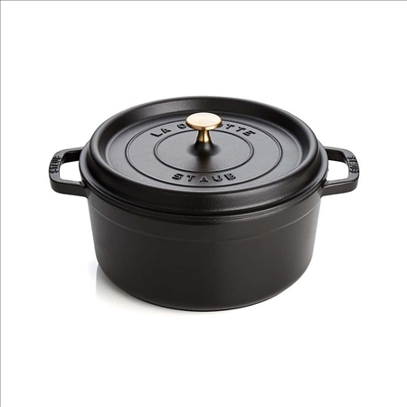 Cocotte 24 cm, rund, schwarz, Gusseisen 3.8l