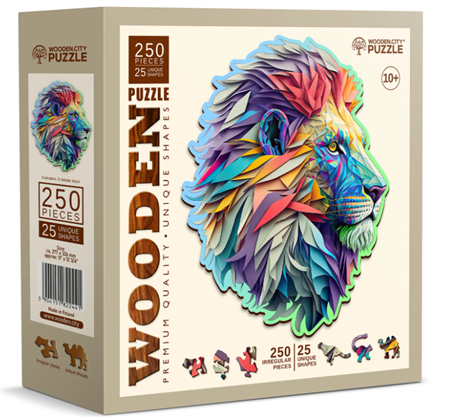 Puzzle Holz L Modern Lion 250 Teile, aussergew&#246;hnliche Formen, 27.7x32.6cm
