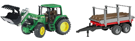 J.D. 6920 Traktor Frontl.+Holztransp.anh