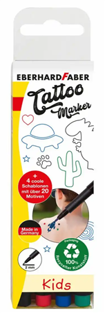 EBERHARD FABER Tattoostifte Set Kids, 4 Farben