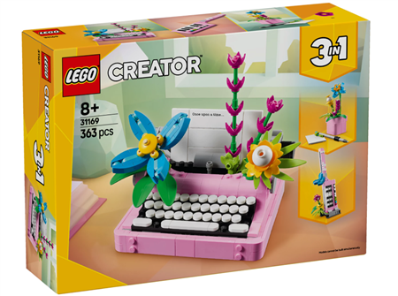 Schreibmaschine mit Blumen