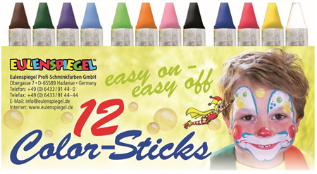 EULENSPIEGEL Schminkstifte Color Sticks 12 St&#252;ck